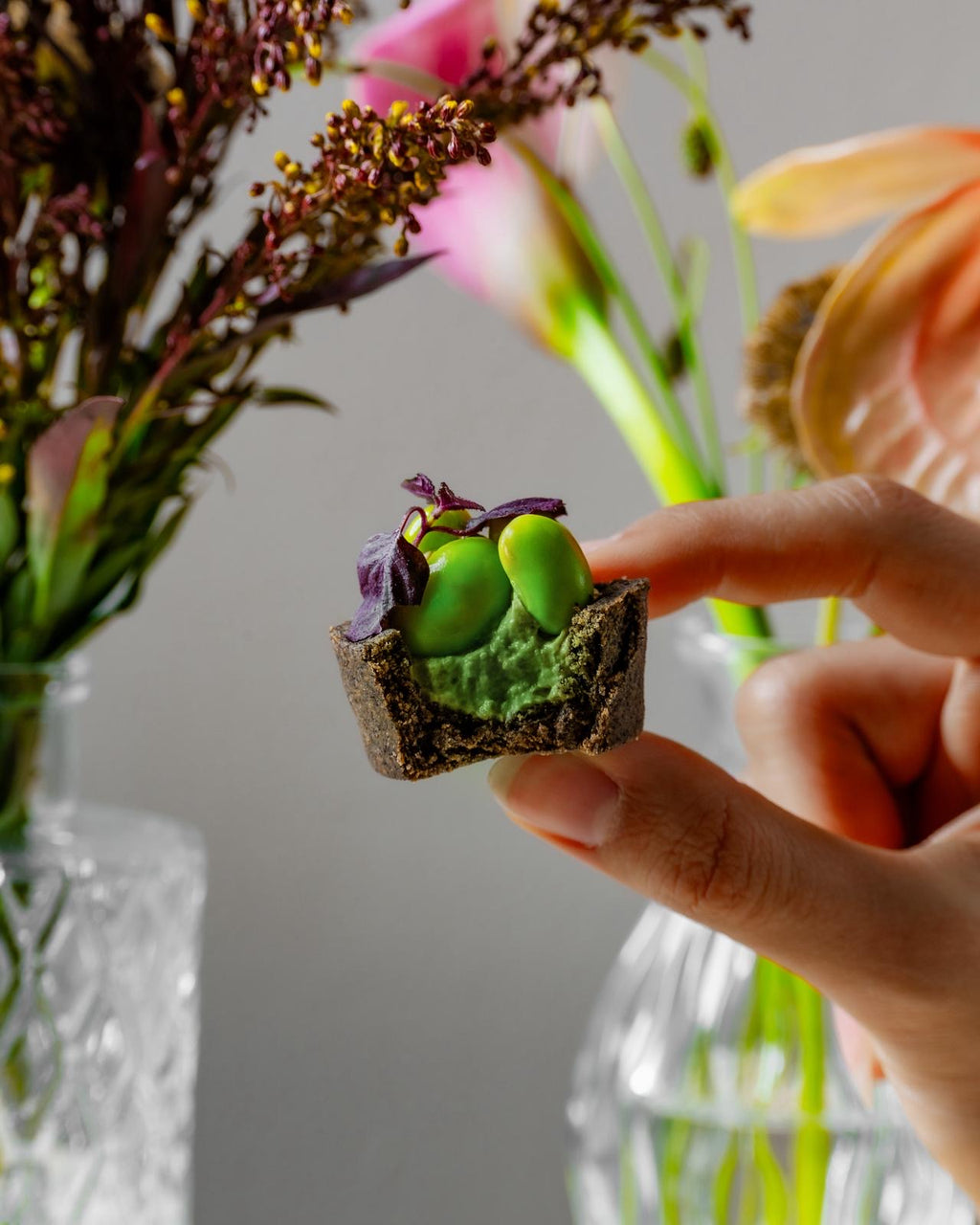 Edamame Hummus Buckwheat Tart